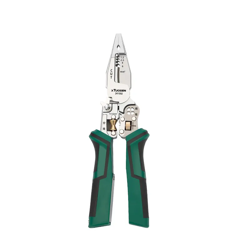 10-in-1 Multifunctional Wire Stripper Pliers with Voltage Tester – Electrician’s Cable Cutter, Cutter, Stripper, Crimper & Wire Puller Tool